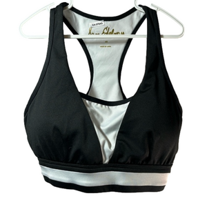 Sam Edelman Sports Triangle Bra NWOT Size XS Color block  Gold Logo